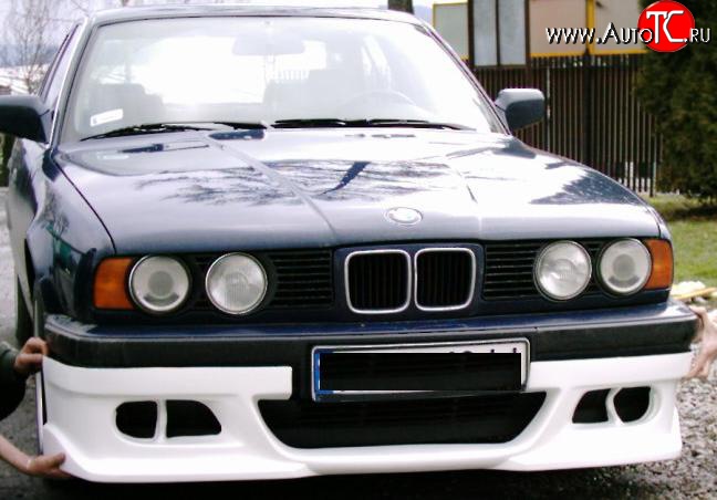 4 049 р. Накладка переднего бампера Street BMW 5 серия E34 седан дорестайлинг (1988-1994) (стеклопластик жёсткий, Неокрашенная)  с доставкой в г. Владивосток