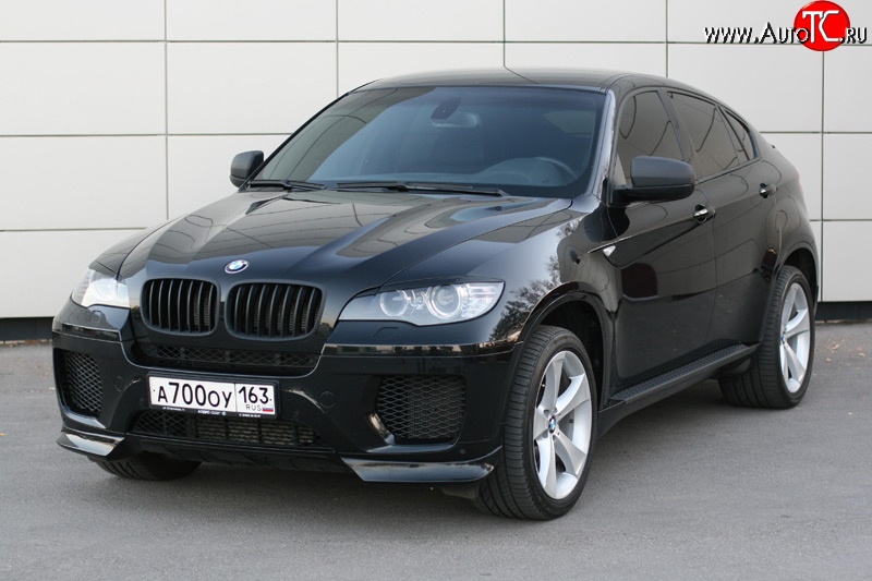 4 749 р. Накладки Global-Tuning на передний бампер автомобиля  BMW X6  E71 (2008-2014) дорестайлинг, рестайлинг (Неокрашенная)  с доставкой в г. Владивосток