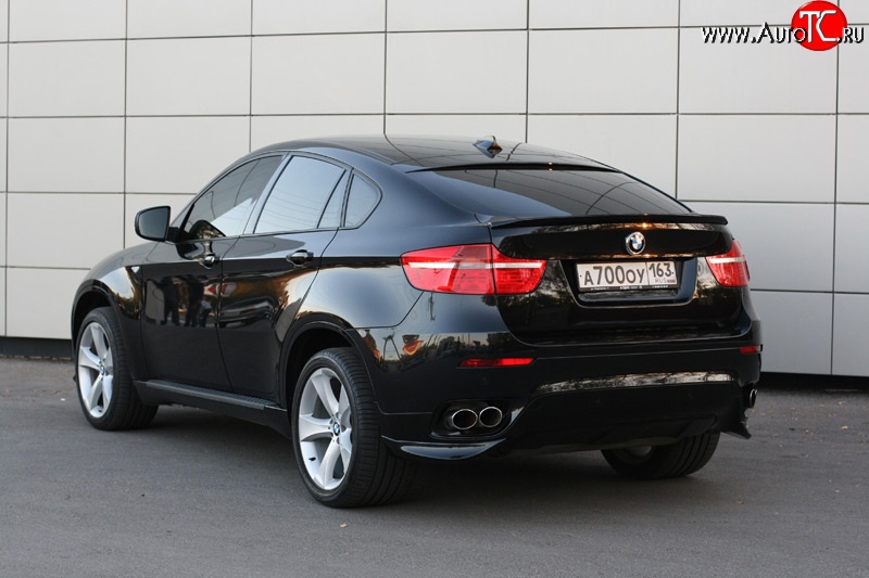 4 749 р. Накладки Global-Tuning на задний бампер автомобиля  BMW X6  E71 (2008-2014) дорестайлинг, рестайлинг (Неокрашенные)  с доставкой в г. Владивосток