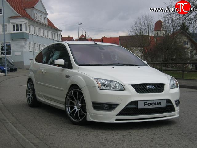 4 999 р. Накладка переднего бампера ST Sport Ford Focus 2  седан дорестайлинг (2004-2008) (Неокрашенная)  с доставкой в г. Владивосток