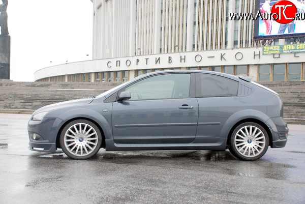 5 899 р. Пороги накладки Sport Ford Focus 2 хэтчбэк 3 дв. рестайлинг (2007-2011) (Неокрашенные)  с доставкой в г. Владивосток