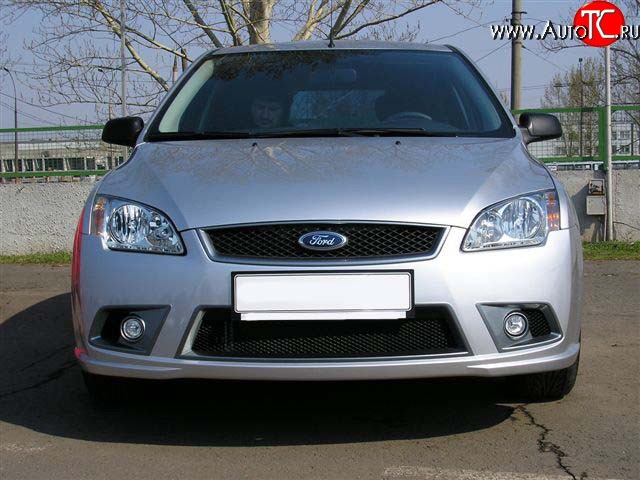 6 099 р. Передний бампер YTG Ford Focus 2  седан дорестайлинг (2004-2008) (Неокрашенный)  с доставкой в г. Владивосток