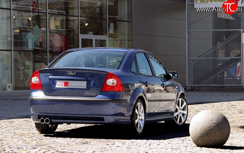 5 699 р. Накладка бампера MS  Ford Focus  2 (2004-2008)  седан дорестайлинг (Неокрашенная)  с доставкой в г. Владивосток