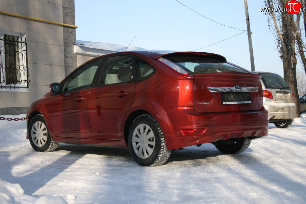 1 699 р. Накладка заднего бампера AutoTC Ford Focus 2 хэтчбэк 3 дв. рестайлинг (2007-2011) (Неокрашенная)  с доставкой в г. Владивосток