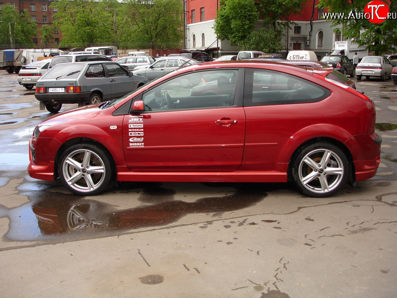 2 679 р. Пороги накладки Снайпер Ford Focus 2 универсал дорестайлинг (2004-2008) (Неокрашенные)  с доставкой в г. Владивосток