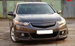 9 399 р. Юбка переднего бампера MUGEN  Honda Accord  CU (2008-2011) седан дорестайлинг (Неокрашенная)  с доставкой в г. Владивосток. Увеличить фотографию 1