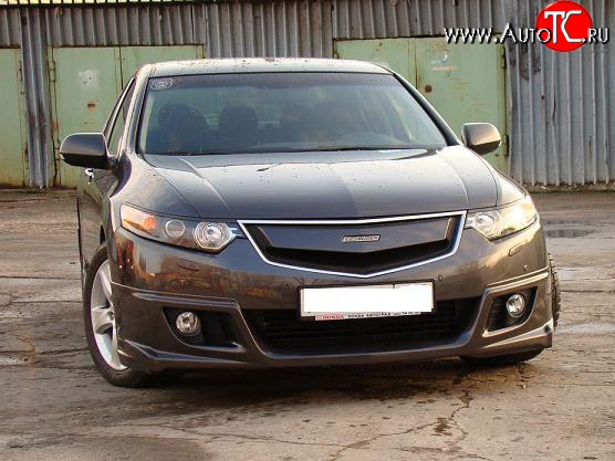 9 399 р. Юбка переднего бампера MUGEN  Honda Accord  CU (2008-2011) седан дорестайлинг (Неокрашенная)  с доставкой в г. Владивосток