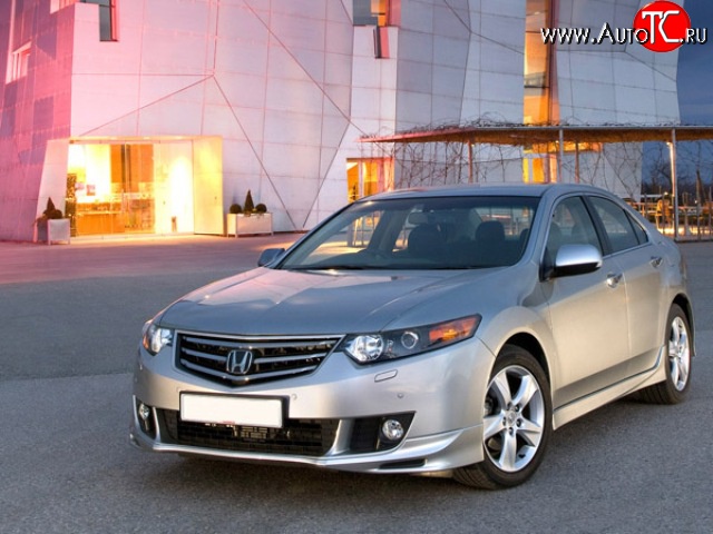 6 199 р. Накладка переднего бампера Type-S  Honda Accord  CU (2008-2011) седан дорестайлинг (Неокрашенная)  с доставкой в г. Владивосток