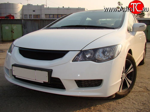 4 599 р. Решётка радиатора Mugen Style  Honda Civic  FD (2009-2011) седан рестайлинг (Неокрашенная)  с доставкой в г. Владивосток