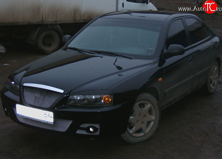 3 399 р. Передний бампер M-VRS Hyundai Elantra XD седан дорестайлинг (2000-2003) (Неокрашенный)  с доставкой в г. Владивосток