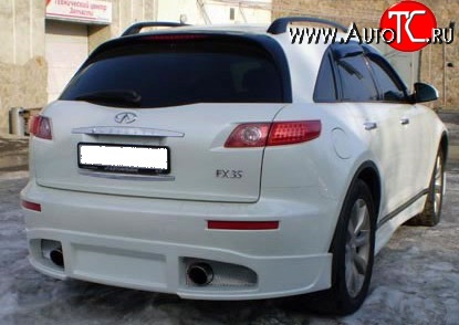 10 599 р. Накладка заднего бампера FX-Design  INFINITI FX35  S50 - FX45  S50 (Неокрашенная)  с доставкой в г. Владивосток