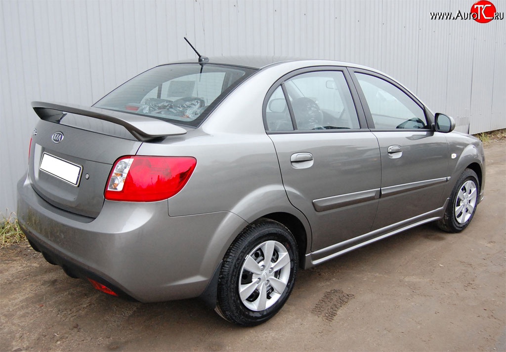 5 799 р. Спойлер GT Dynamics KIA Rio 2 JB дорестайлинг седан (2005-2009) (Неокрашенный)  с доставкой в г. Владивосток