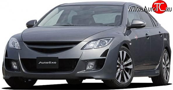 6 649 р. Передний бампер AutoExq Mazda 6 GH дорестайлинг лифтбэк (2007-2010) (Неокрашенный)  с доставкой в г. Владивосток