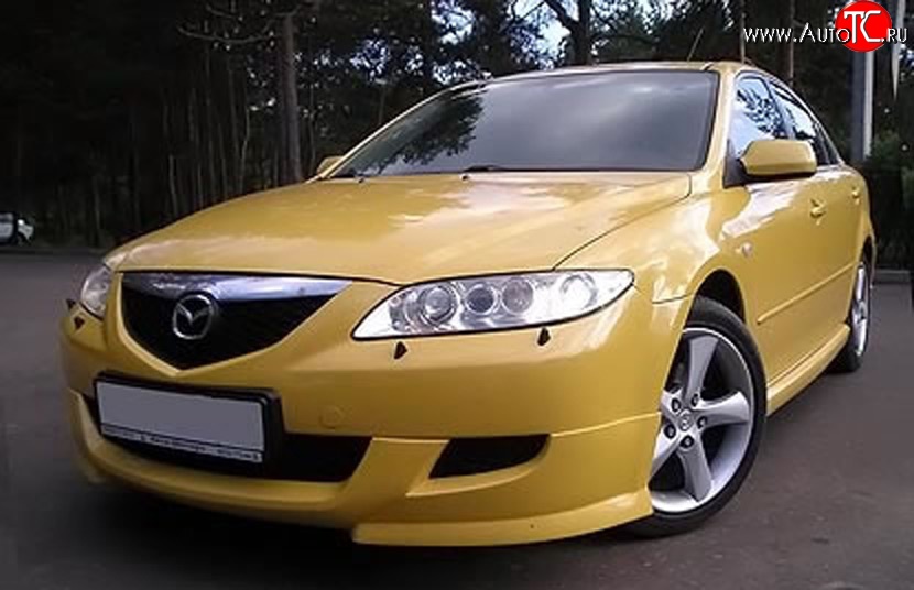 7 349 р. Накладка переднего бампера AERO Mazda 6 GG лифтбэк дорестайлинг (2002-2005) (Неокрашенная)  с доставкой в г. Владивосток