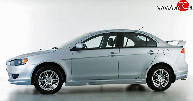 3 599 р. Пороги накладки Elegance Mitsubishi Lancer 10 хэтчбэк дорестайлинг (2007-2010) (Неокрашенные)  с доставкой в г. Владивосток