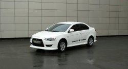 4 749 р. Пороги накладки Global-Tuning  Mitsubishi Lancer  10 (2007-2017) седан дорестайлинг, хэтчбэк дорестайлинг, седан рестайлинг, хэтчбек 5 дв рестайлинг (Неокрашенные)  с доставкой в г. Владивосток. Увеличить фотографию 2