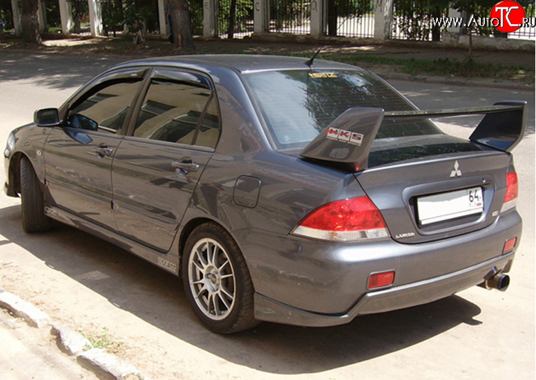 4 189 р. Накладка на задний бампер M-VRS Mitsubishi Lancer 9 1-ый рестайлинг седан (2003-2005) (Неокрашенная)  с доставкой в г. Владивосток