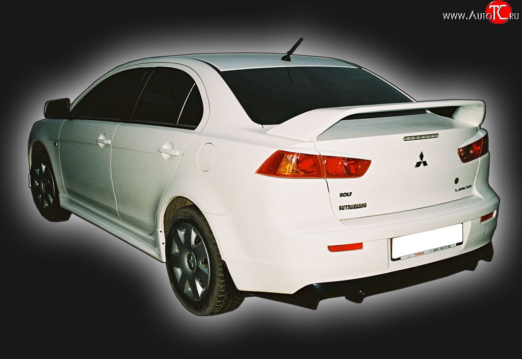 4 249 р. Накладка заднего бампера GT Dynamics Mitsubishi Lancer 10 CY седан рестайлинг (2011-2017) (Неокрашенная)  с доставкой в г. Владивосток