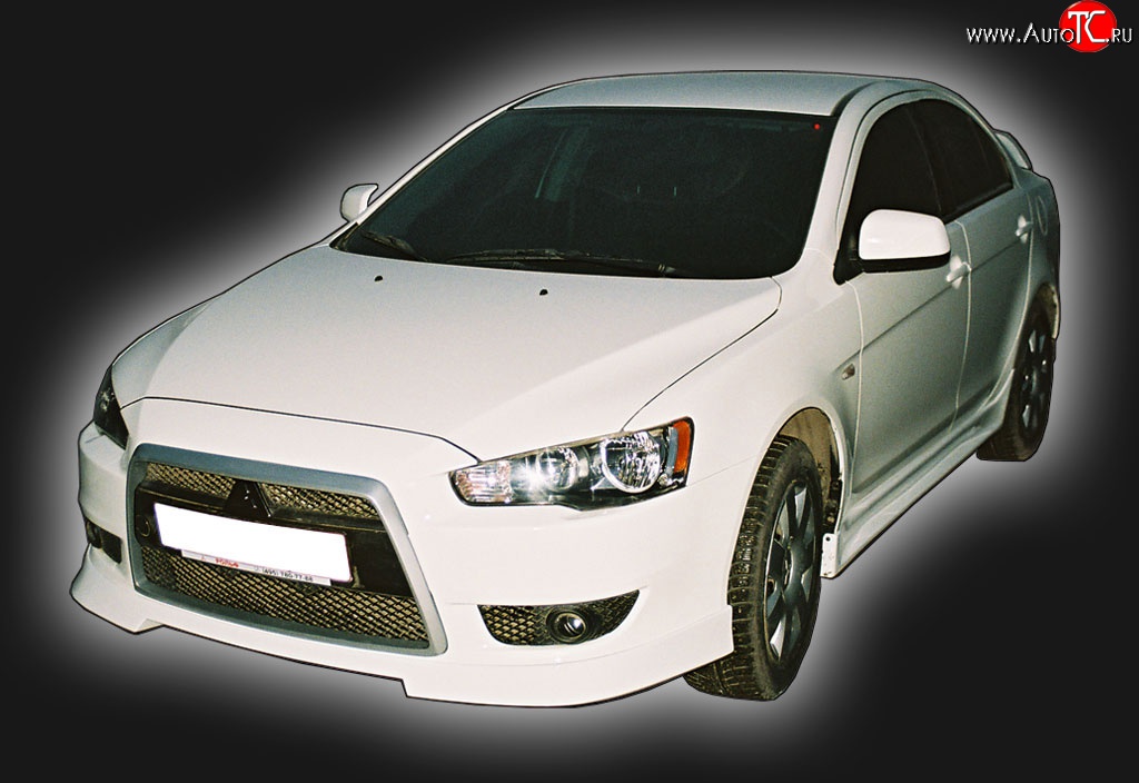 5 999 р. Пороги накладки GT Dynamics Mitsubishi Lancer 10 хэтчбэк дорестайлинг (2007-2010) (Неокрашенные)  с доставкой в г. Владивосток