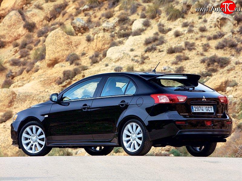 5 399 р. Верхний спойлер Sport 5D (хетчбек) Mitsubishi Lancer 10 хэтчбэк дорестайлинг (2007-2010) (Неокрашенный)  с доставкой в г. Владивосток