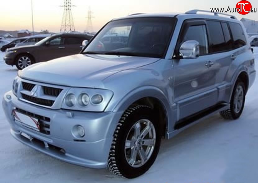 10 599 р. Накладка переднего бампера Sport Mitsubishi Pajero 3 V70 дорестайлинг (1999-2003) (Неокрашенная)  с доставкой в г. Владивосток