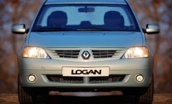 3 379 р. Передний бампер SAT Renault Logan 1 дорестайлинг (2004-2010) (Неокрашенный)  с доставкой в г. Владивосток. Увеличить фотографию 2