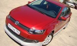 5 749 р. Накладка Racing на передний бампер Volkswagen Polo 5 седан дорестайлинг (2009-2015) (Неокрашенная)  с доставкой в г. Владивосток. Увеличить фотографию 2