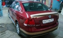 3 899 р. Лип спойлер Racing  Volkswagen Polo  5 (2009-2020) седан дорестайлинг, хэтчбек рестайлинг (Неокрашенный)  с доставкой в г. Владивосток. Увеличить фотографию 2