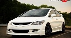 5 599 р. Накладка переднего бампера Mugen Style  Honda Civic  FD (2005-2008) седан дорестайлинг (Неокрашенная)  с доставкой в г. Владивосток. Увеличить фотографию 1