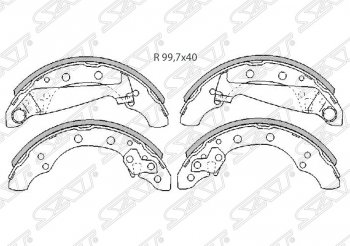 Комплект задних тормозных колодок SAT Skoda (Шкода) Rapid (Рапид) ( NH3,  NH1) (2012-2017), Volkswagen (Волксваген) Polo (Поло) ( 5,  Mk6) (2009-2022)