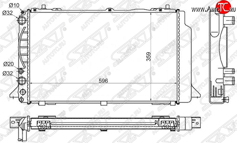 7 299 р. Радиатор двигателя SAT (пластинчатый) Audi 80 B3 седан (1986-1991)  с доставкой в г. Владивосток