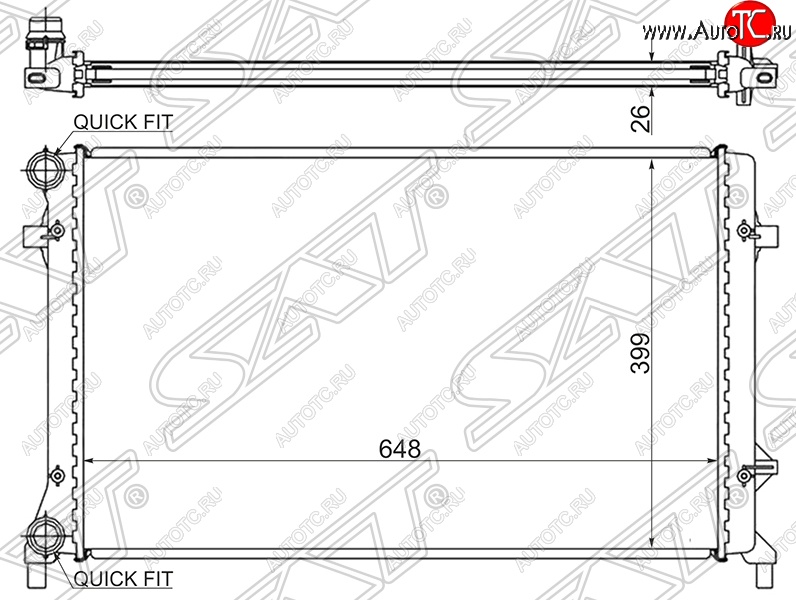 6 699 р. Радиатор двигателя SAT (1.4 / 1.6 / 1.8 / 2.0 / 2.5) Audi A3 8PA хэтчбэк 5 дв. 3-ий рестайлинг (2010-2013)  с доставкой в г. Владивосток