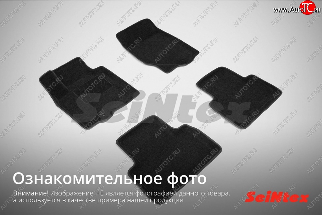 4 999 р. Износостойкие коврики в салон SeiNtex Premium 3D 4 шт. (ворсовые, черные) Audi A4 B8 дорестайлинг, седан (2007-2011)  с доставкой в г. Владивосток