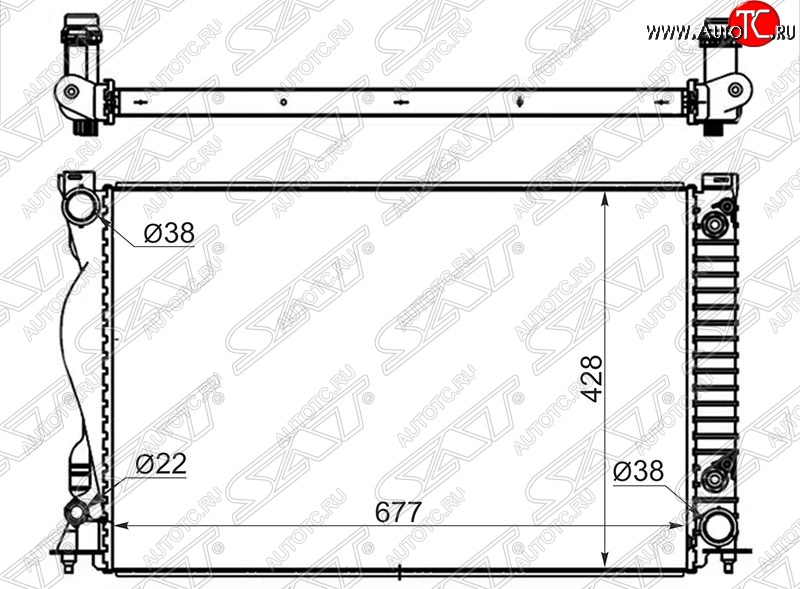 12 449 р. Радиатор двигателя SAT (пластинчатый) Audi A6 C6 дорестайлинг, универсал (2004-2008)  с доставкой в г. Владивосток