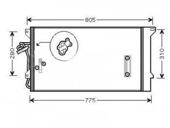 Радиатор кондиционера SAT Audi (Ауди) Q7 (Ку7)  4L (2005-2009), Porsche (Порш) Cayenne (Кайен) ( 955,  957) (2002-2010), Volkswagen (Волксваген) Touareg (Туарек)  GP (2002-2010)
