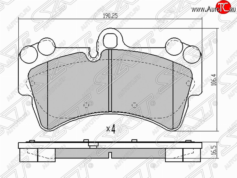 2 399 р. Колодки тормозные SAT (передние) Volkswagen Touareg GP рестайлинг (2006-2010)  с доставкой в г. Владивосток