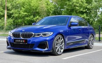 13 499 р. Сплиттер переднего М-бампера М-Perfomance  BMW 3 серия  G20 (2018-2022) седан (цвет: черный глянец)  с доставкой в г. Владивосток. Увеличить фотографию 13