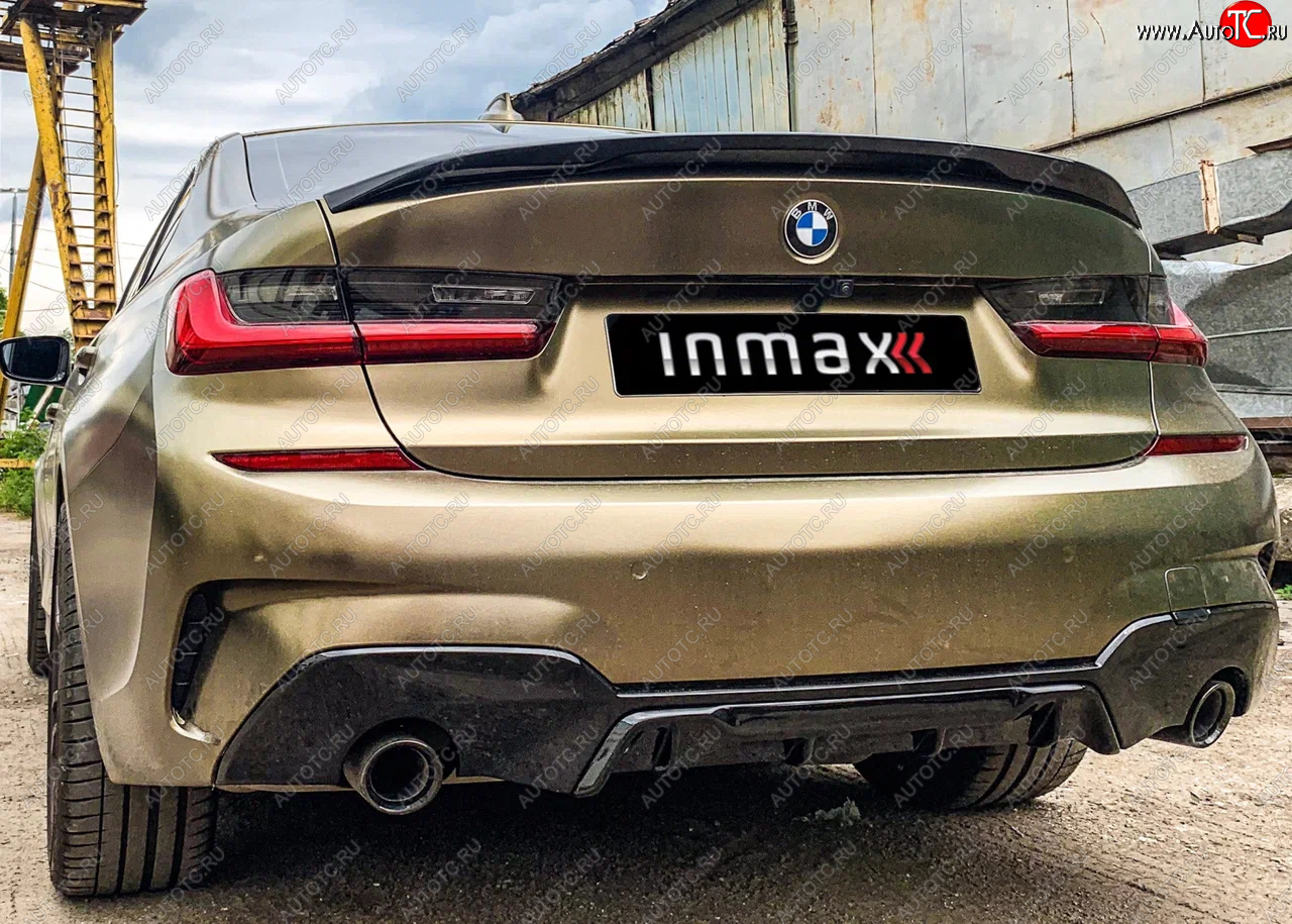 12 999 р. Диффузор заднего бампера М-Perfomance 320  BMW 3 серия  G20 (2018-2022) седан Inmax (цвет: черный глянец)  с доставкой в г. Владивосток