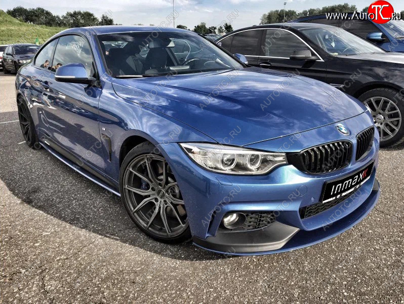 14 499 р. Сплиттер переднего бампера М-Perfomance  BMW 4 серия ( F32,  F36) (2013-2020) купе дорестайлинг, лифтбэк дорестайлинг, купе рестайлинг, лифтбэк рестайлинг (цвет: черный матовый)  с доставкой в г. Владивосток