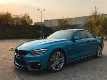 14 499 р. Сплиттер переднего бампера М-Perfomance  BMW 4 серия ( F32,  F36) (2013-2020) купе дорестайлинг, лифтбэк дорестайлинг, купе рестайлинг, лифтбэк рестайлинг (цвет: черный матовый)  с доставкой в г. Владивосток. Увеличить фотографию 3