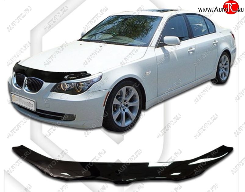 1 999 р. Дефлектор капота CA-Plastic  BMW 5 серия ( E60,  E61) (2003-2010) седан дорестайлинг, универсал дорестайлинг, седан рестайлинг, универсал рестайлинг (Classic черный, Без надписи)  с доставкой в г. Владивосток