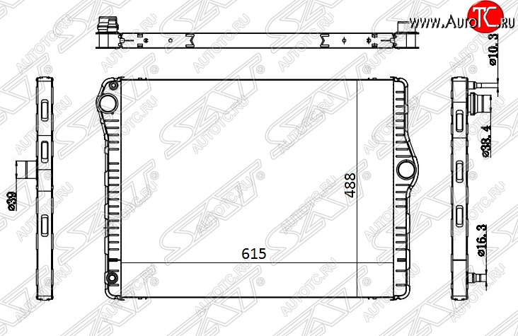 14 849 р. Радиатор двигателя SAT (пластинчатый) BMW 5 серия F11 дорестайлинг, универсал (2009-2013)  с доставкой в г. Владивосток