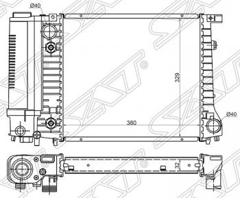Радиатор двигателя SAT (трубчатый, 1.6/1.8) BMW 3 серия E30 седан (1982-1991)