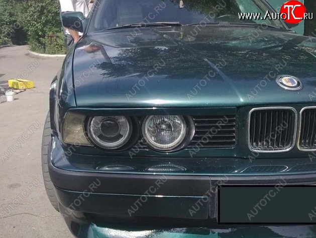 1 649 р. Реснички на фары CT v1 BMW 5 серия E34 седан дорестайлинг (1988-1994) (Неокрашенные)  с доставкой в г. Владивосток