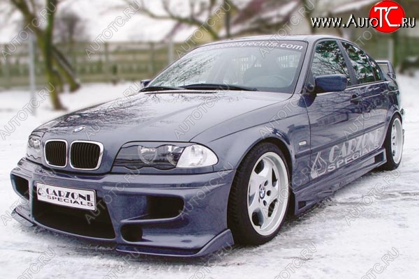 1 899 р. Накладка на передний бампер CarZone BMW 3 серия E46 седан дорестайлинг (1998-2001)  с доставкой в г. Владивосток