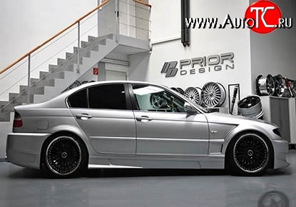 8 149 р. Пороги накладки Prior Design BMW 3 серия E46 седан дорестайлинг (1998-2001) (Неокрашенные)  с доставкой в г. Владивосток