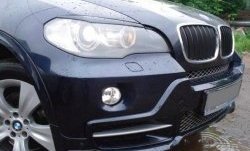 1 499 р. Реснички на фары CT BMW X5 E70 дорестайлинг (2006-2010) (Неокрашенные)  с доставкой в г. Владивосток. Увеличить фотографию 2