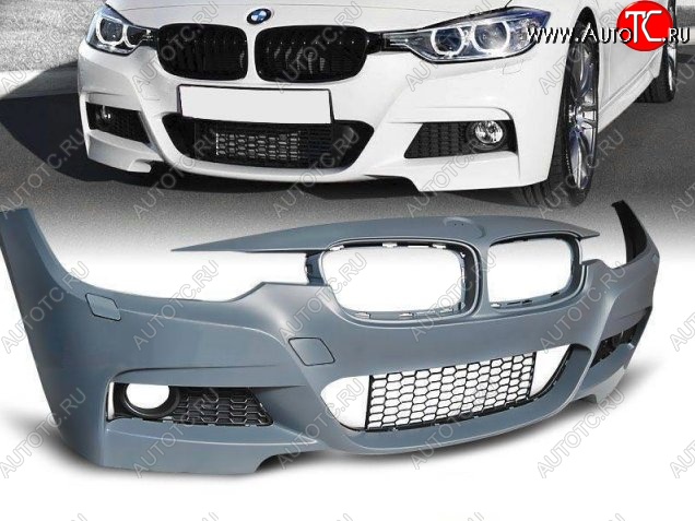 29 949 р. Передний бампер M-pakiet BMW 3 серия F30 седан дорестайлинг (2012-2015) (Неокрашенный)  с доставкой в г. Владивосток