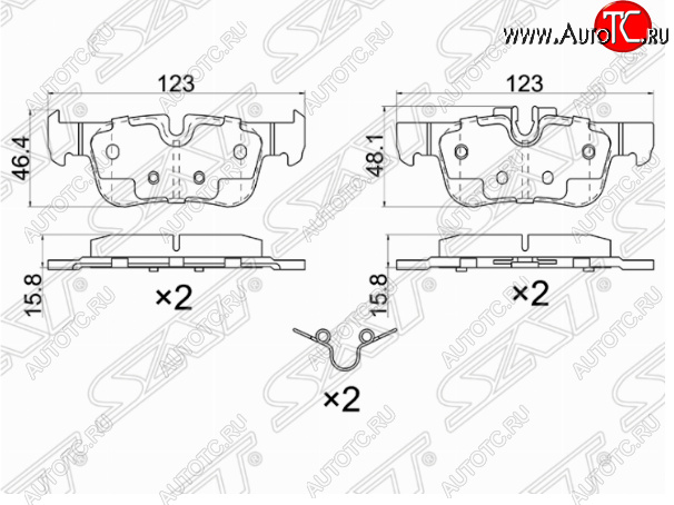 1 149 р. Комплект задних тормозных колодок SAT  BMW X1  F48 - X2  F39  с доставкой в г. Владивосток