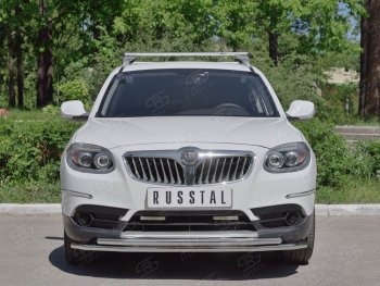 18 349 р. Защита переднего бампера (2 трубыØ42 мм, нержавейка) SLITKOFF Brilliance V5 (2012-2018)  с доставкой в г. Владивосток. Увеличить фотографию 2